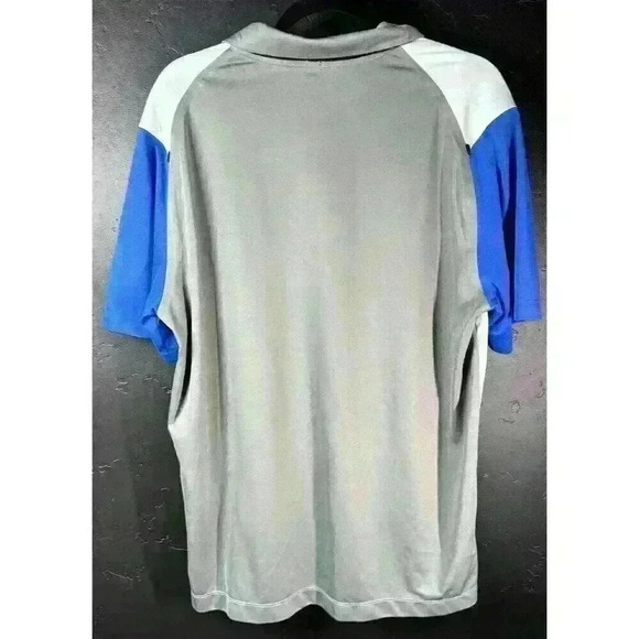NIKE GOLF DRI-FIT MEN'S LARGE PERFORMANCE GOLF POLO SHIRT GRAY BLUE ACTIVE - Picture 6 of 6